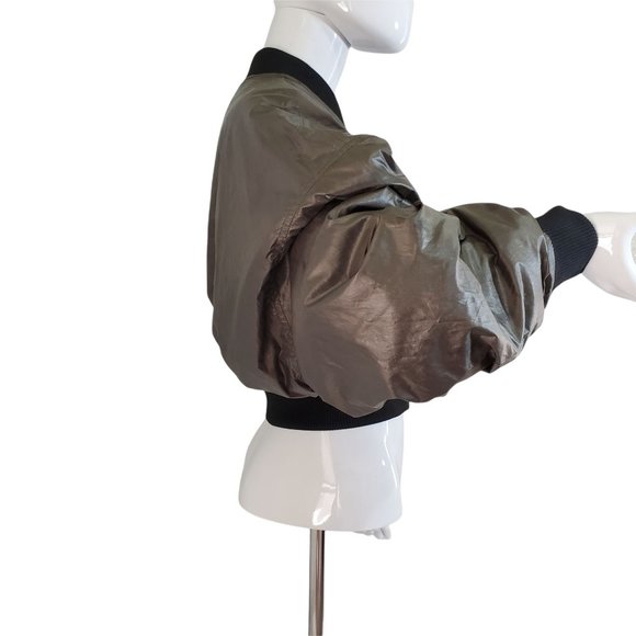 Silence + Noise Olive Bomber Jacket - Picture 3 of 10